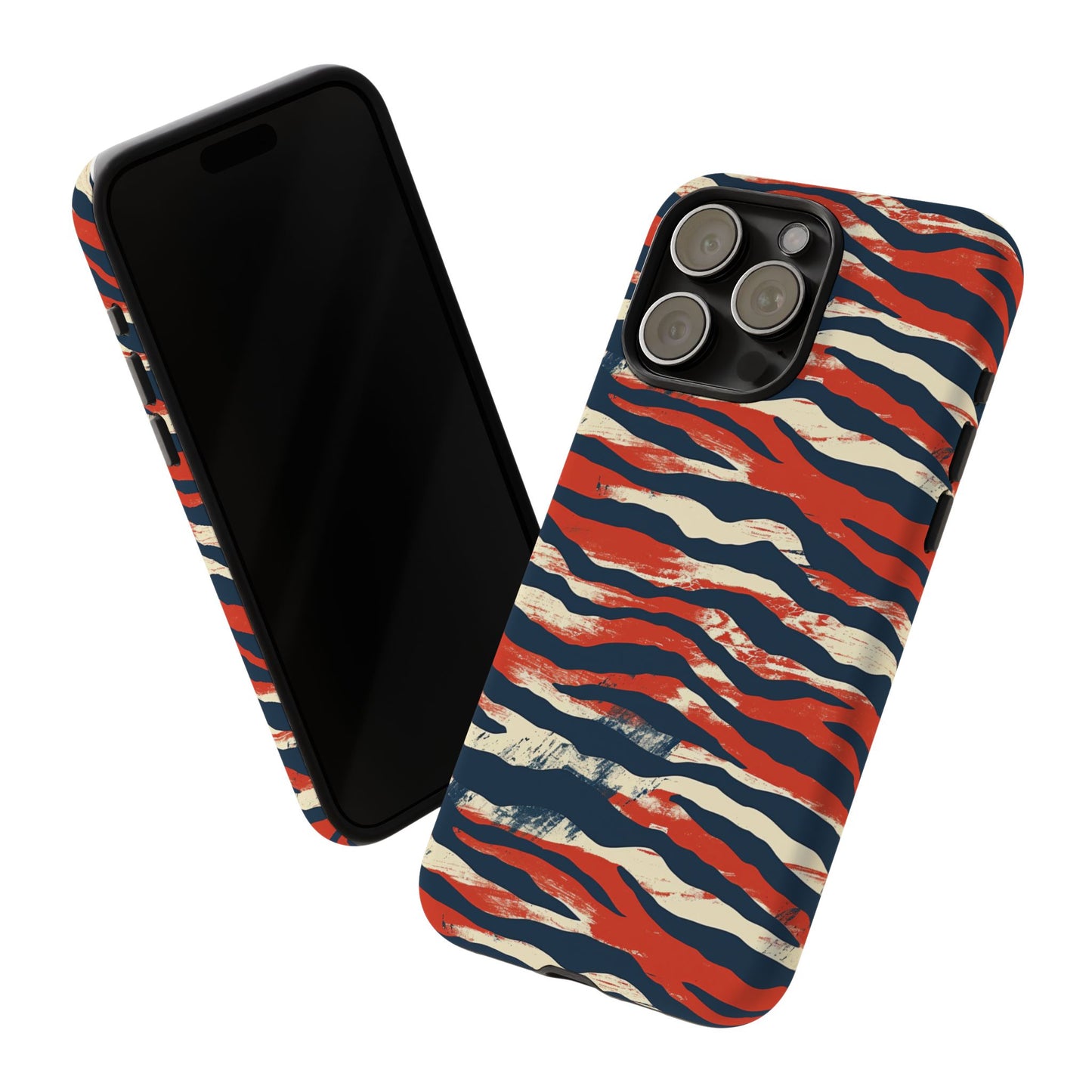 Patriotic Red White Blue Zebra Phone Case,Africa Pattern