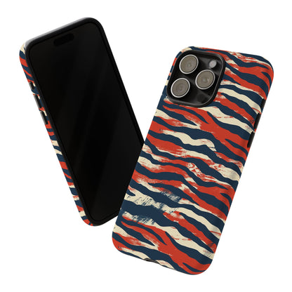 Patriotic Red White Blue Zebra Phone Case,Africa Pattern