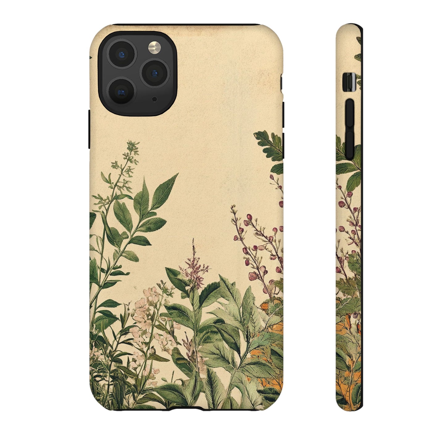 Floral Vintage Tough Case – Botanical Protective Phone Cover,Plants Lovers