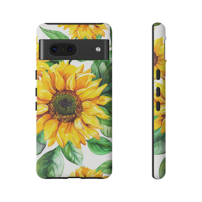Sunflower Tough Phone Case — Bright Floral Protective Cover