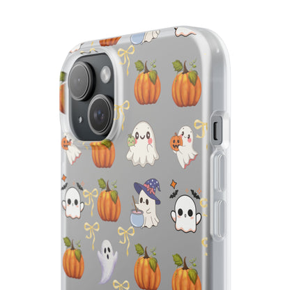 Cute Halloween Flexi Cases | Ghosts & Pumpkins Phone Cover, Spooky Gifts, Fall Decor, Horror Lovers, October Celebration