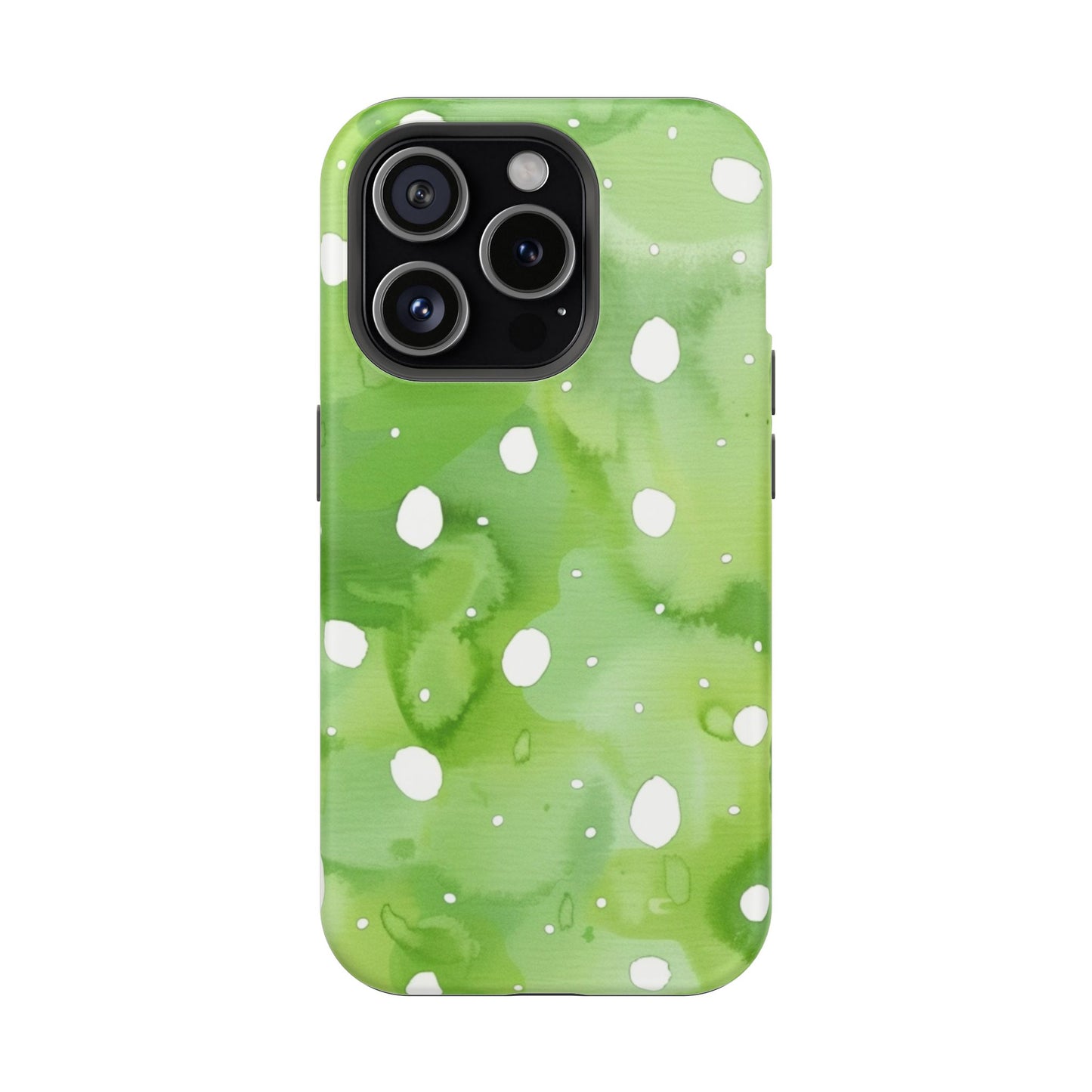 Green Watercolor Polka Dot Magnetic Impact Phone Case