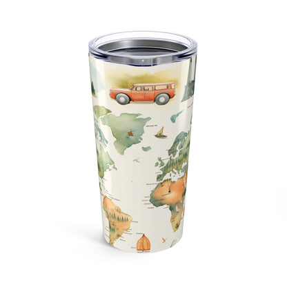 of 20oz Travel Tumbler — Vintage Fantasy Map with Castles & Sailing Ships