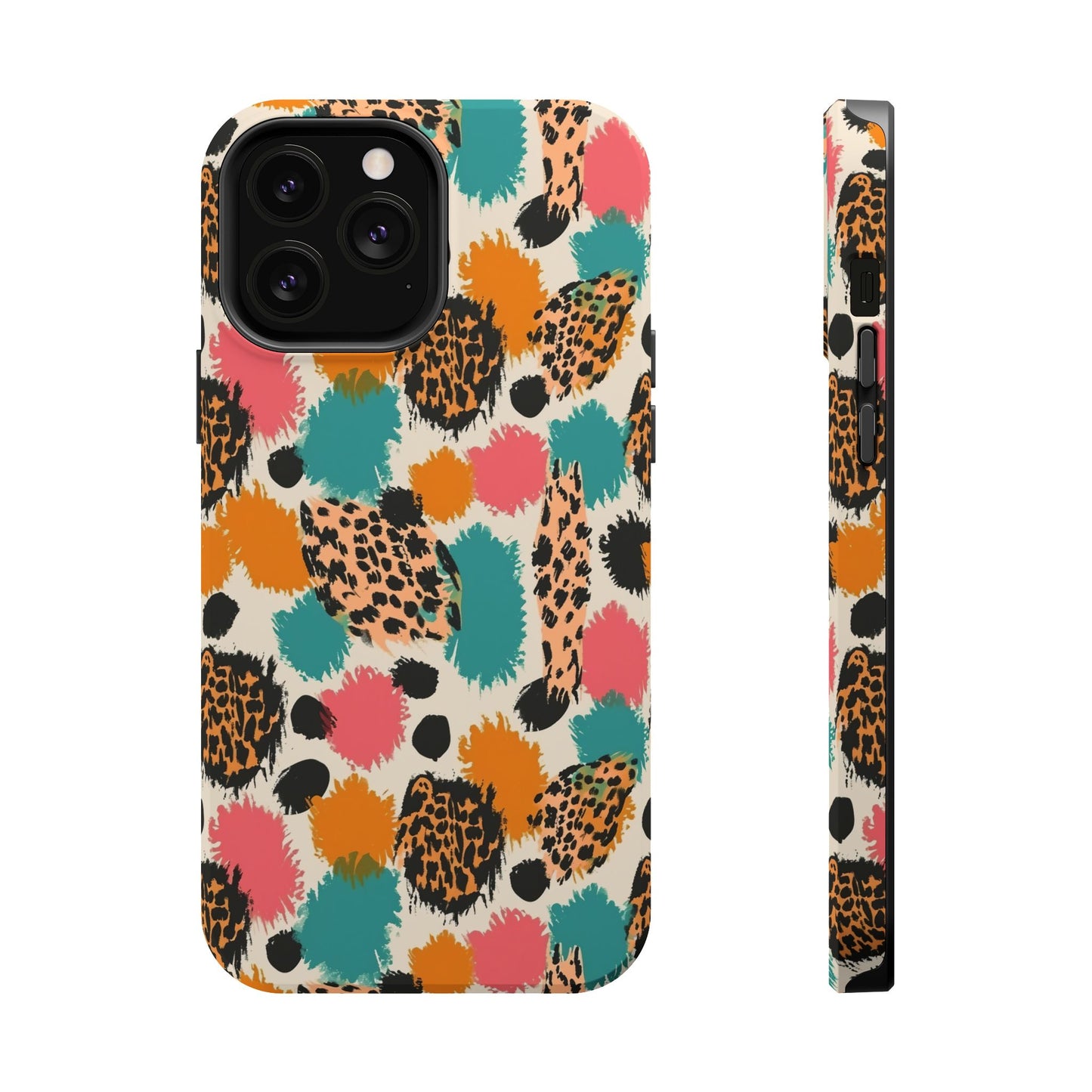 Leopard Splash Magnetic Impact Phone Case — Colorful Abstract Animal Print