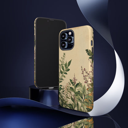 Floral Vintage Tough Case – Botanical Protective Phone Cover,Plants Lovers