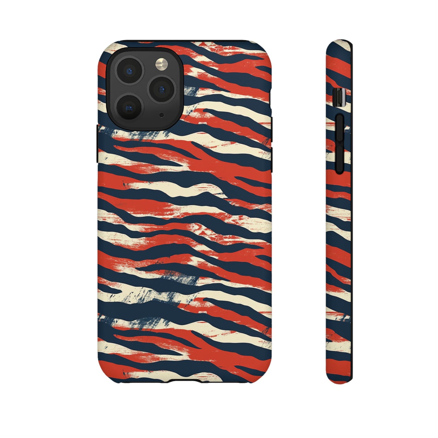 Patriotic Red White Blue Zebra Phone Case,Africa Pattern