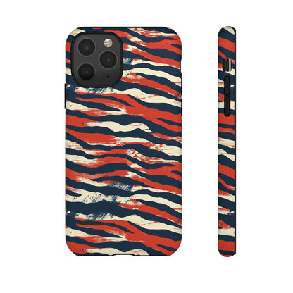 Patriotic Red White Blue Zebra Phone Case,Africa Pattern