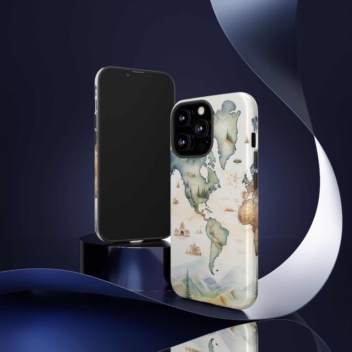 Hard Phone Case — Watercolor Fantasy Map Castle Design