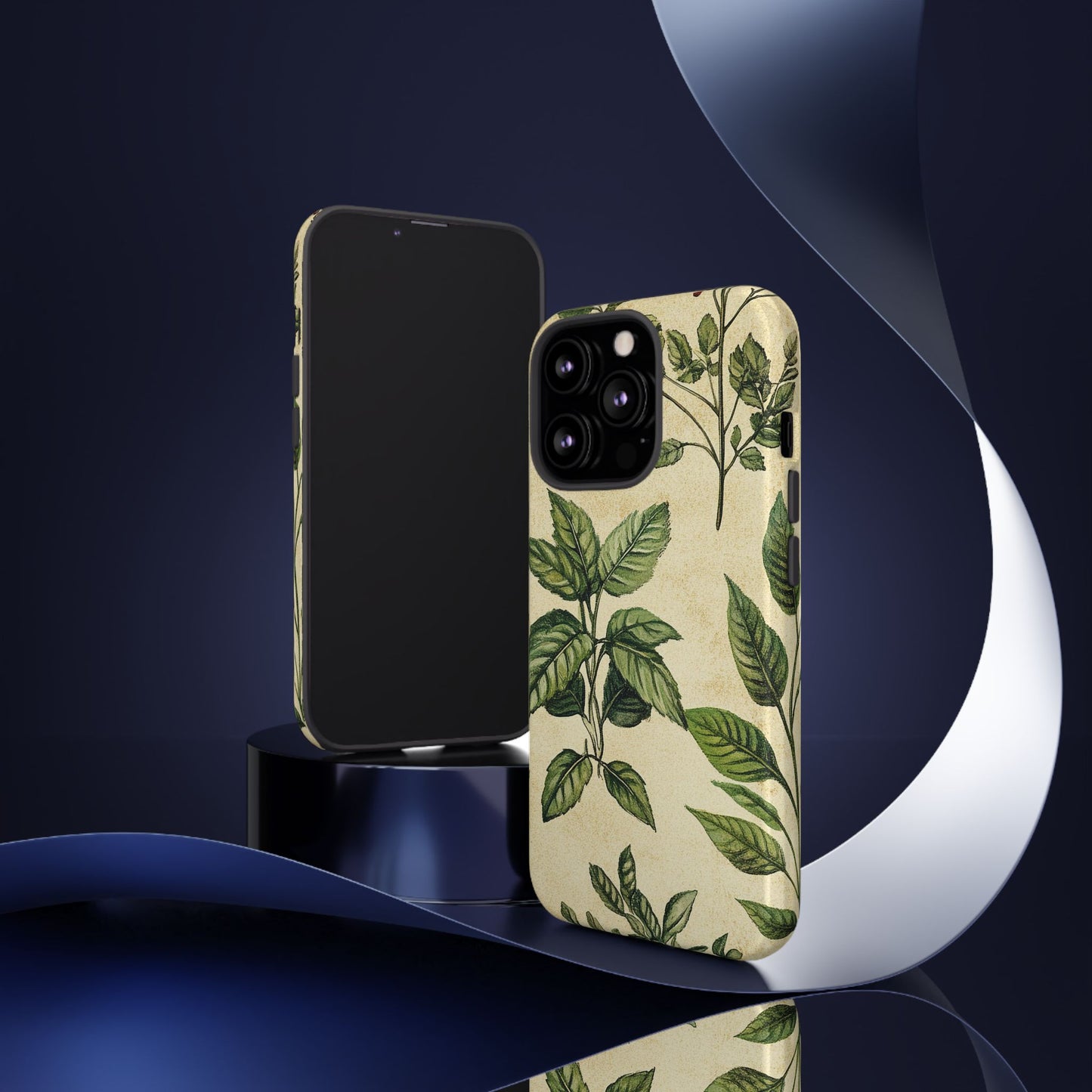 Botanical Leaves Tough Phone Case — Vintage Green Plant Print