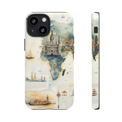 Hard Phone Case — Watercolor Fantasy Map Castle Design