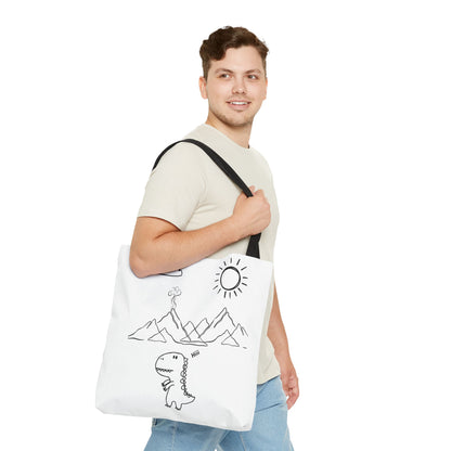Tote Bag .Dinosaurs,white and black , perfect for gifts for her, perfect gifts for him.
