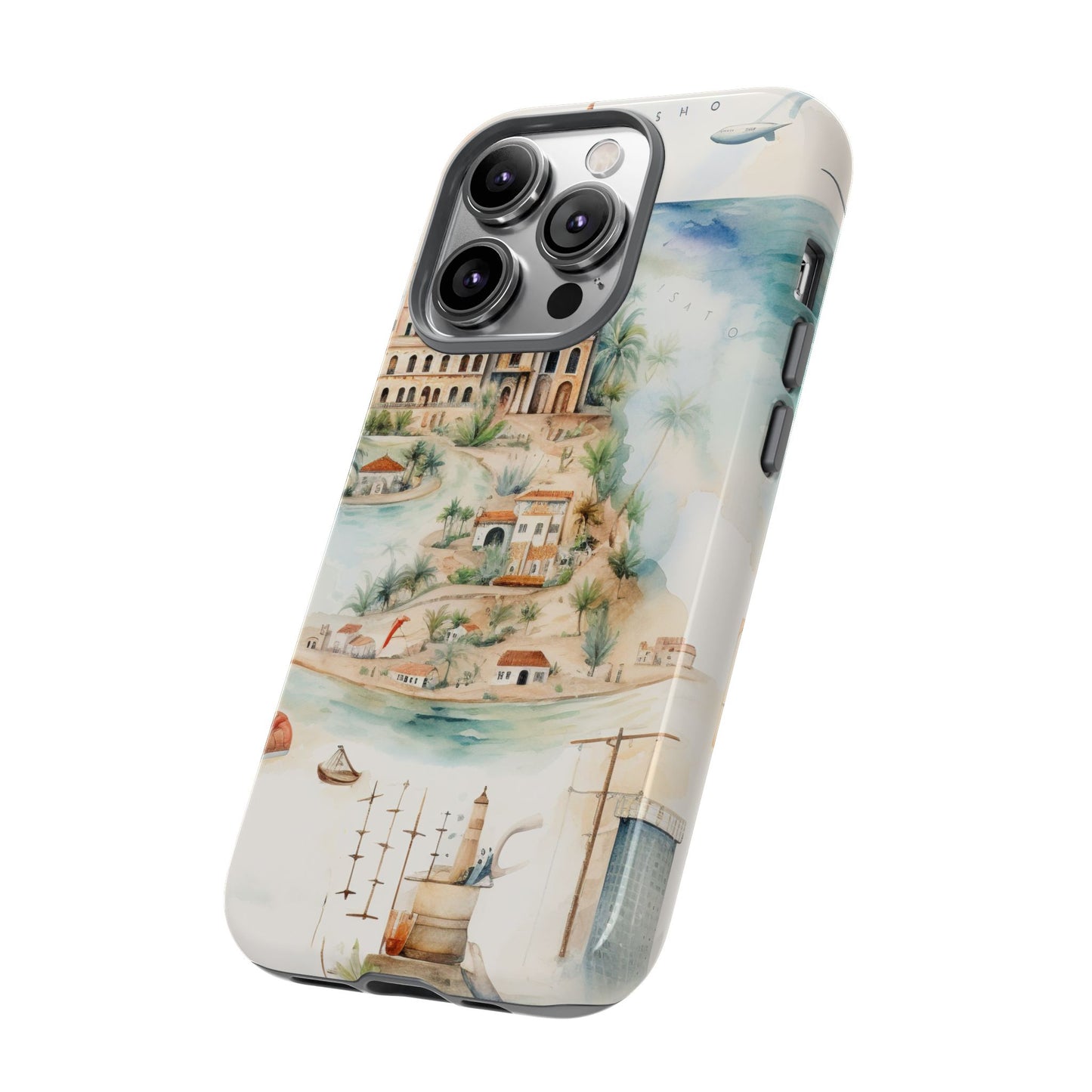 Hard Phone Case — Watercolor Fantasy Map Castle Design
