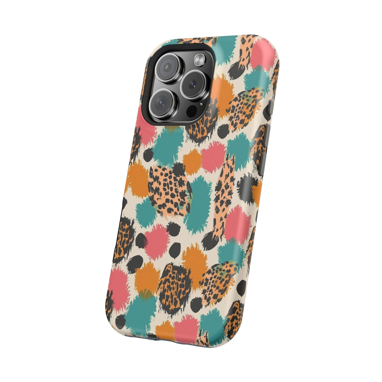 Leopard Splash Magnetic Impact Phone Case — Colorful Abstract Animal Print