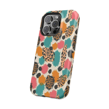 Leopard Splash Magnetic Impact Phone Case — Colorful Abstract Animal Print