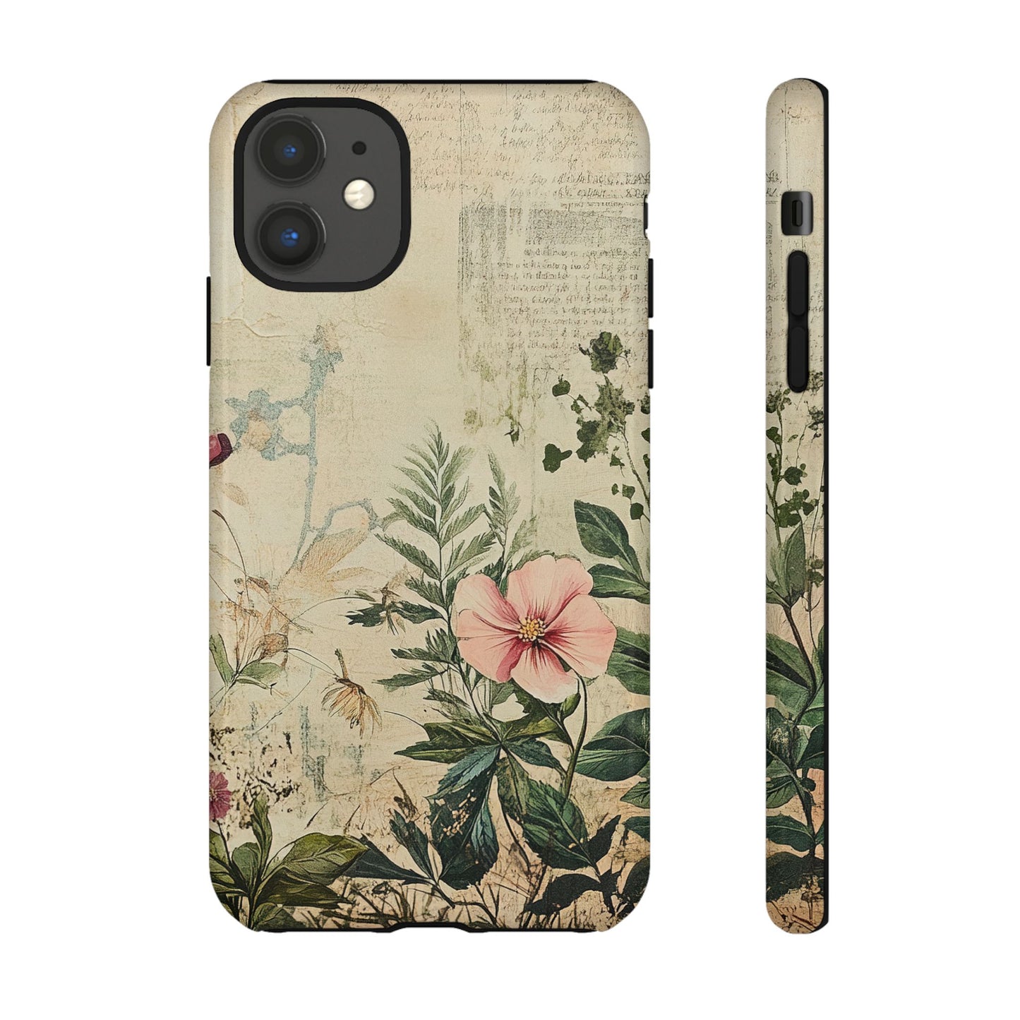 Floral Vintage Tough Case – Botanical Protective Phone Cover,Plants Lovers