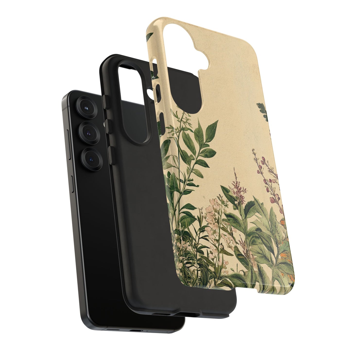 Floral Vintage Tough Case – Botanical Protective Phone Cover,Plants Lovers