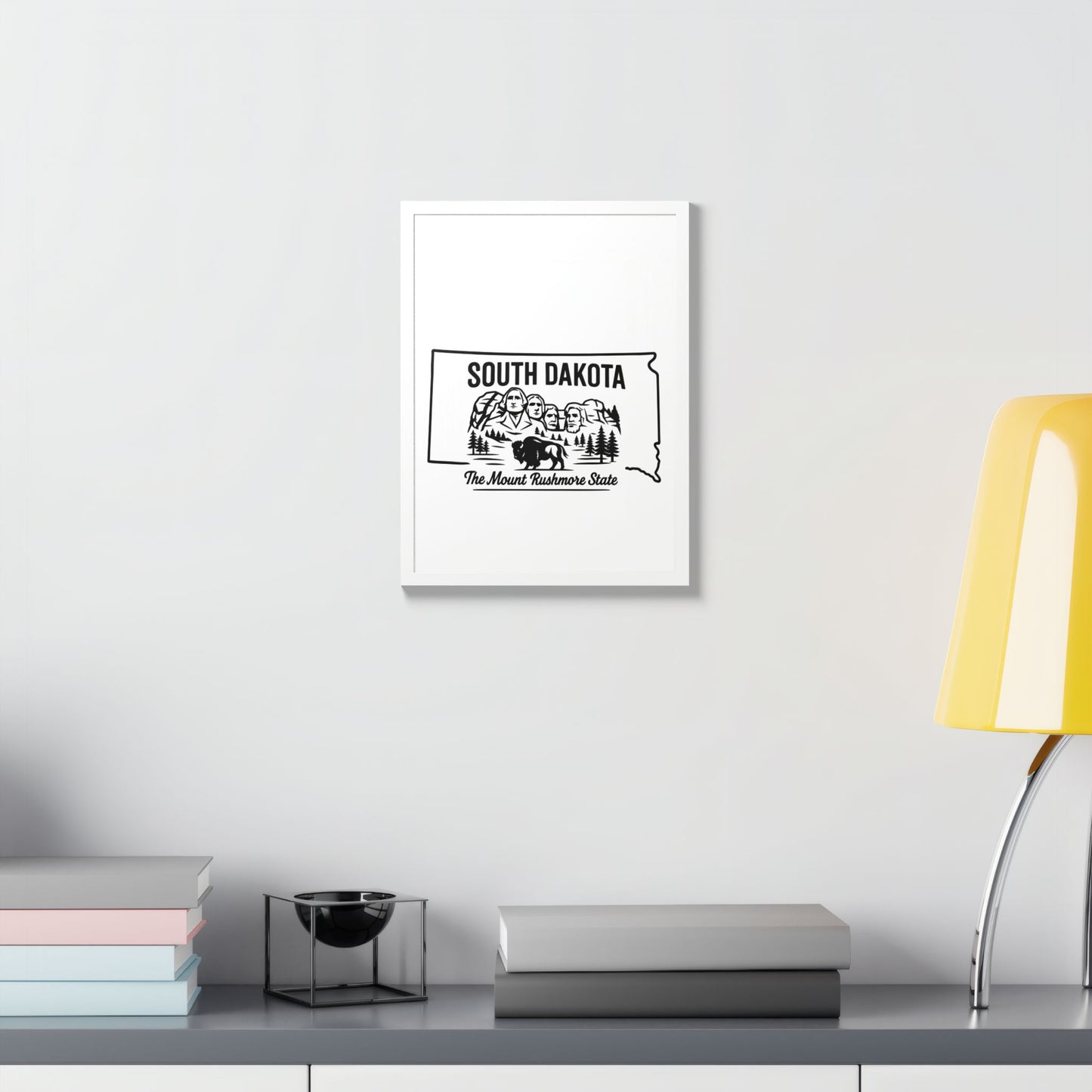 South Dakota State Framed Poster — The Evergreen State Vintage Map Print,Perfect Gift For Her,For Him.
