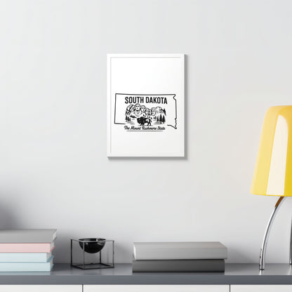 South Dakota State Framed Poster — The Evergreen State Vintage Map Print,Perfect Gift For Her,For Him.