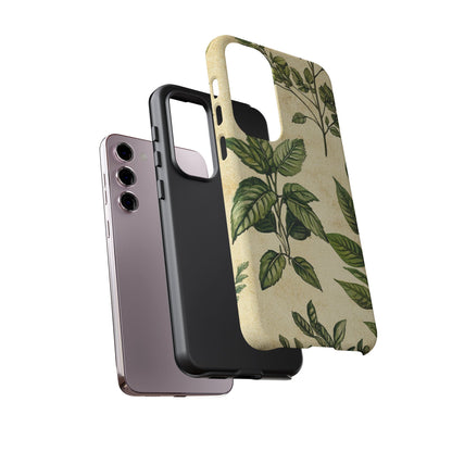 Botanical Leaves Tough Phone Case — Vintage Green Plant Print