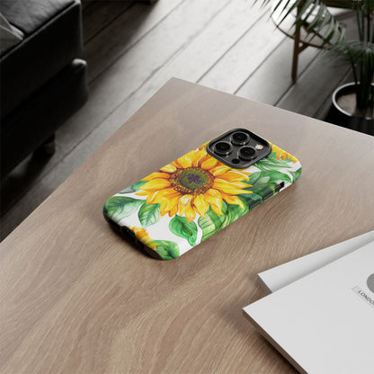 Sunflower Tough Phone Case — Bright Floral Protective Cover