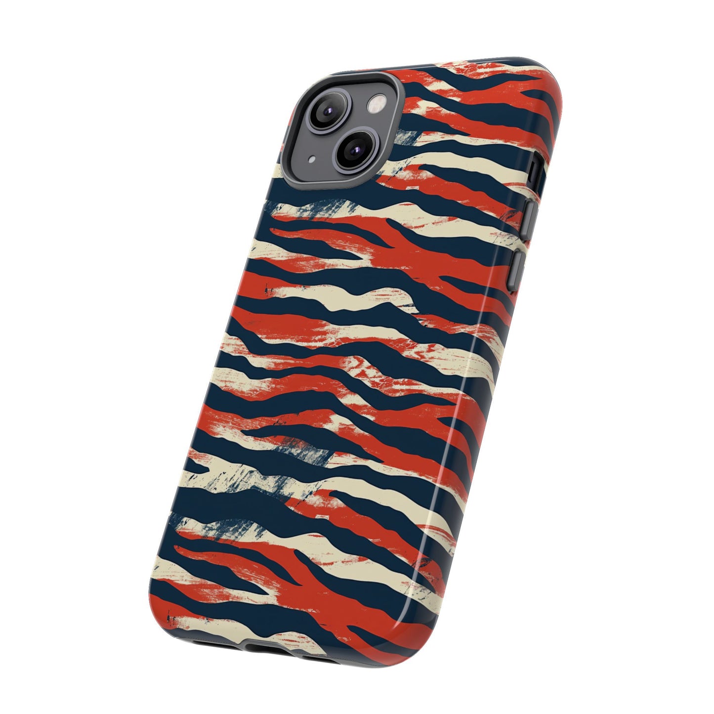Patriotic Red White Blue Zebra Phone Case,Africa Pattern