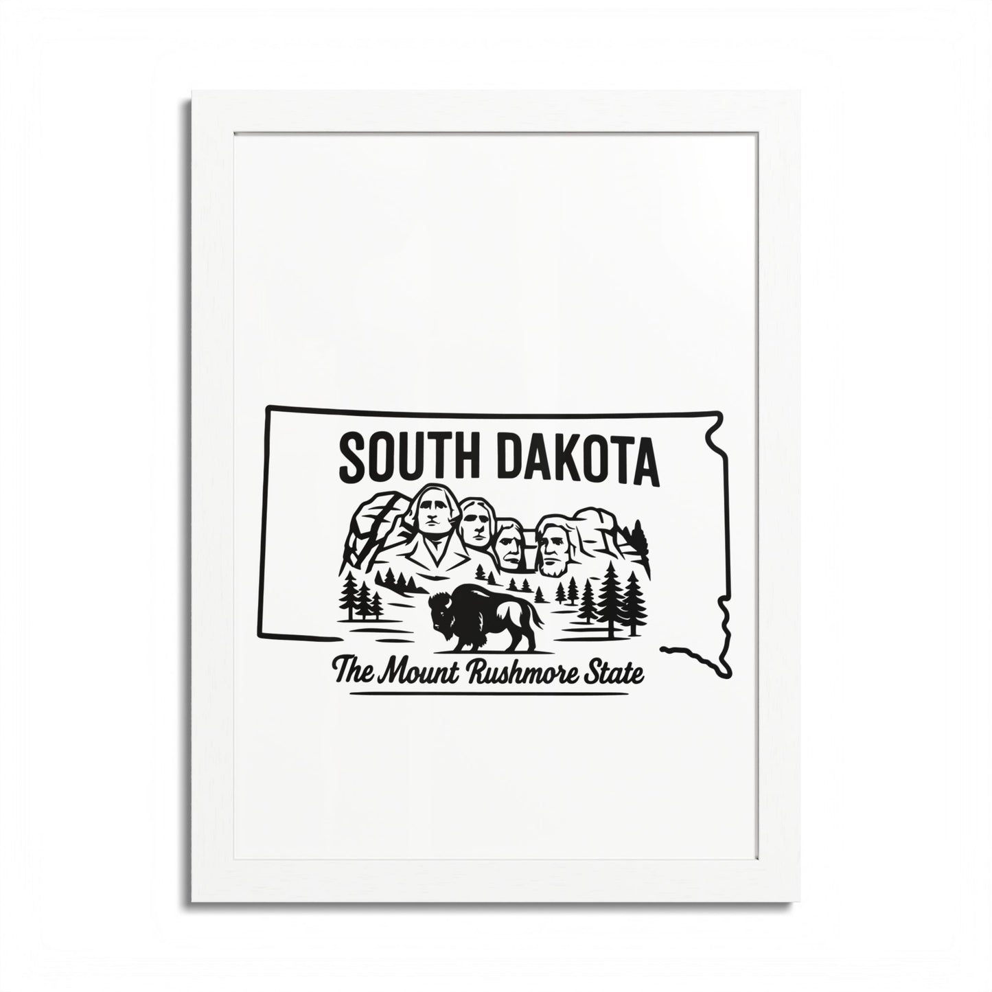 South Dakota State Framed Poster — The Evergreen State Vintage Map Print,Perfect Gift For Her,For Him.