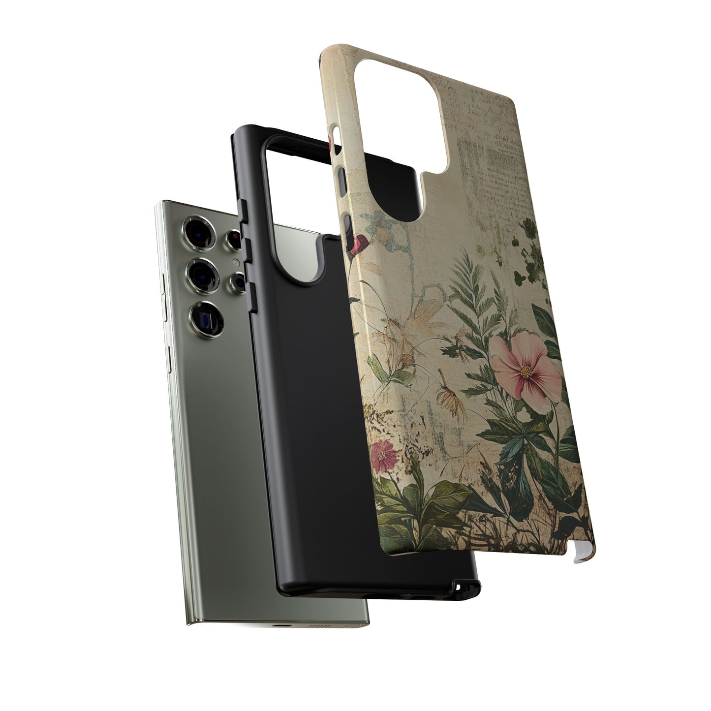Floral Vintage Tough Case – Botanical Protective Phone Cover,Plants Lovers