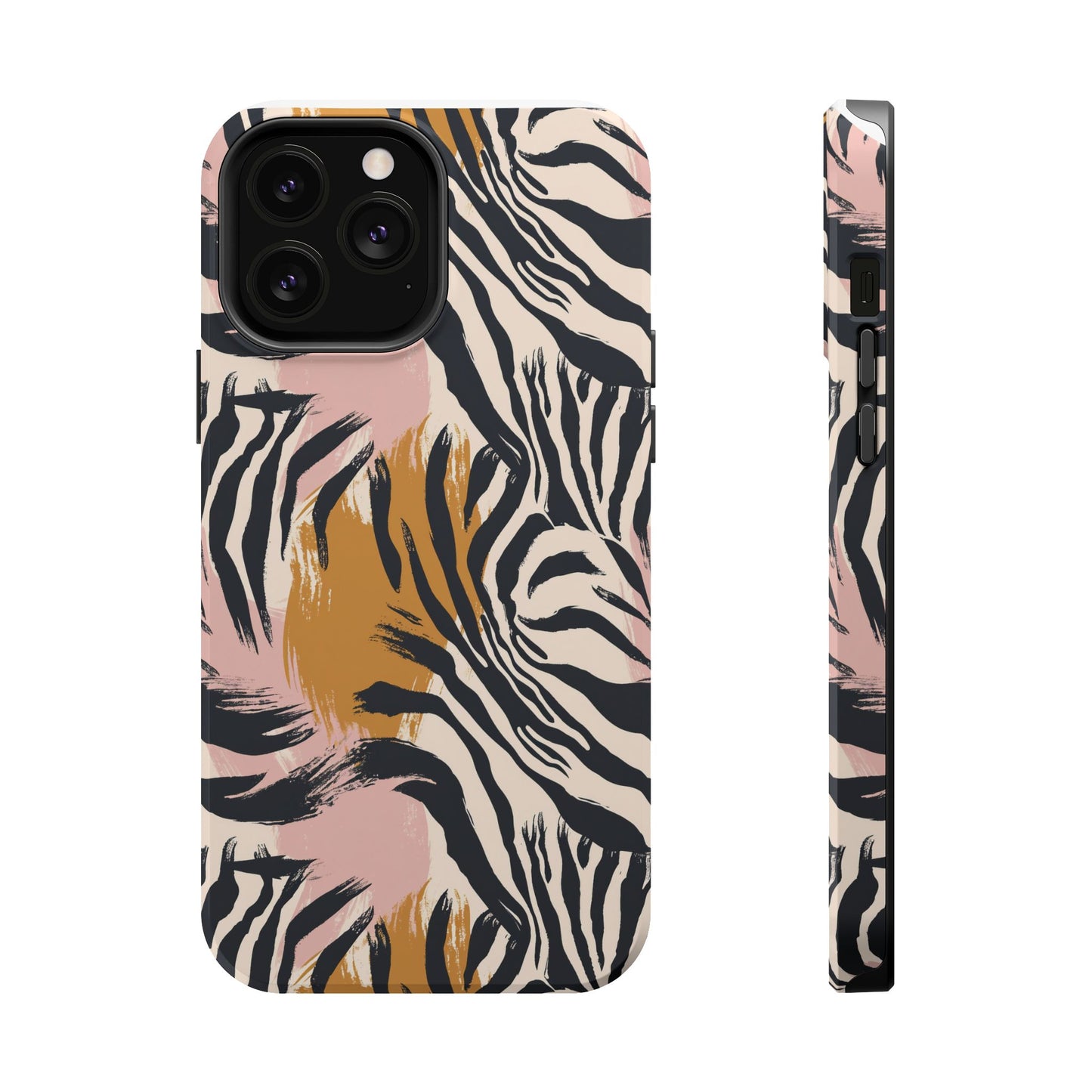 Zebra Brushstroke Magnetic Impact Phone Case,Africa Pattern