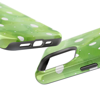 Green Watercolor Polka Dot Magnetic Impact Phone Case