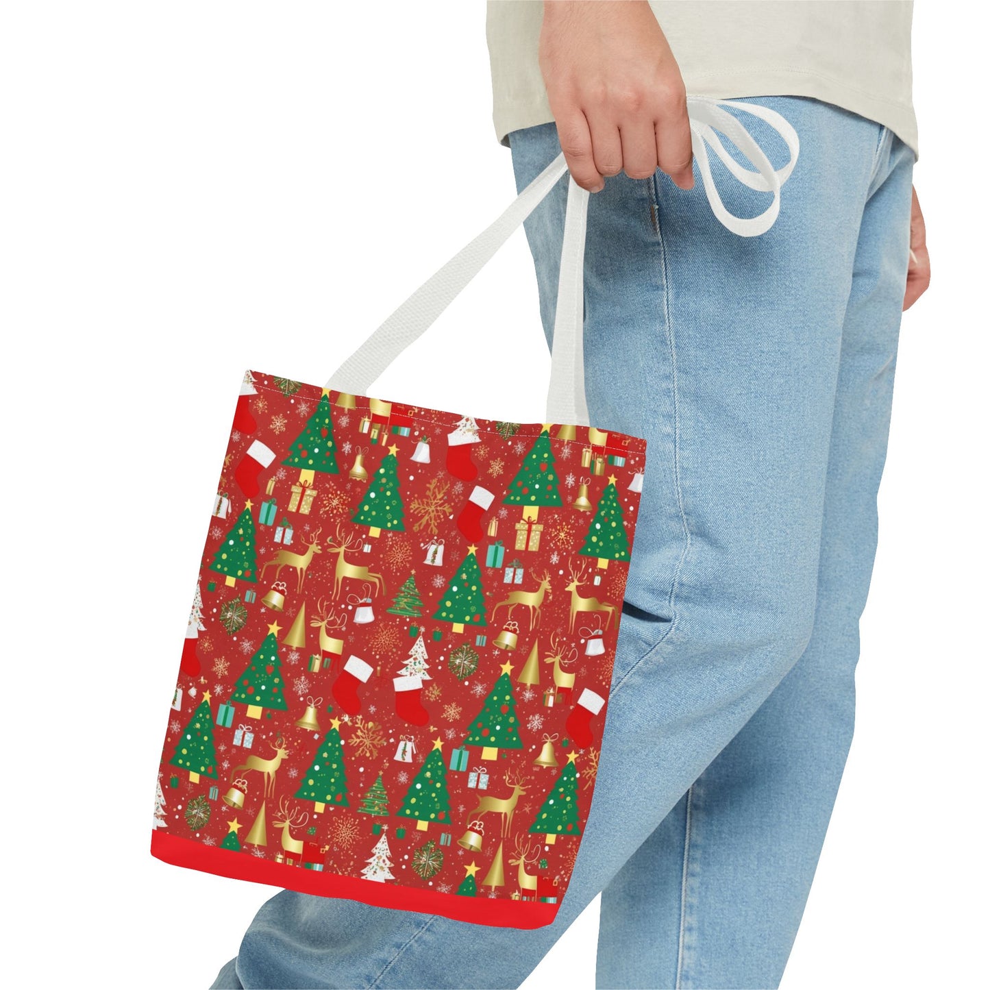 Festive Christmas Tote Bag - Holiday Shopping, Gift Bag, Reusable Tote for Merry Gatherings, Christmas Parties, Santa Lovers