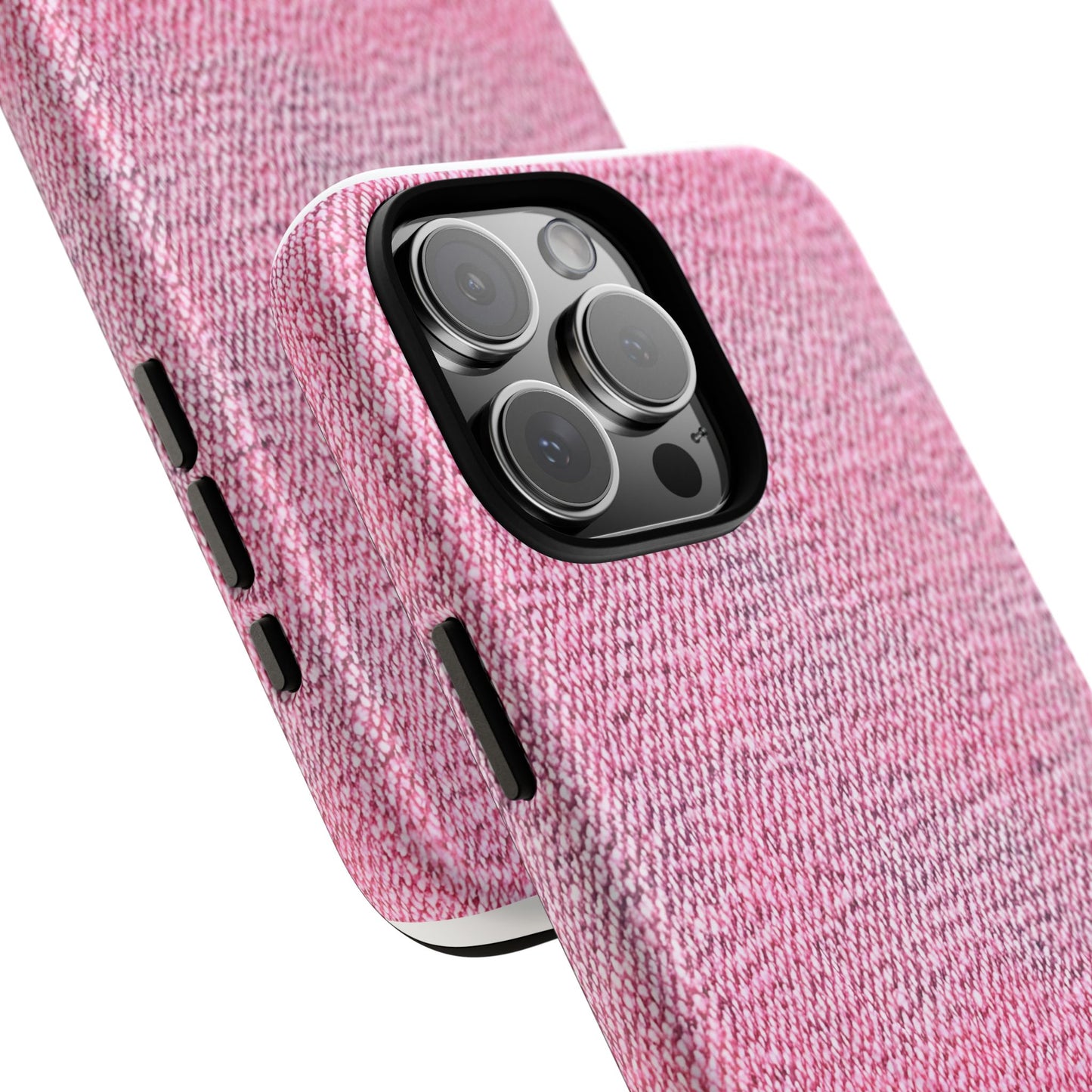 Pink Textured Tough Magnetic Phone Case — Durable Magnetic Snap-On iPhone Cover