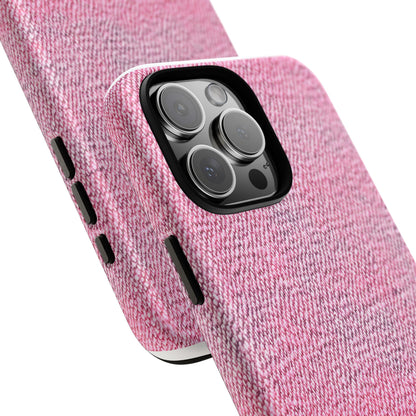Pink Textured Tough Magnetic Phone Case — Durable Magnetic Snap-On iPhone Cover