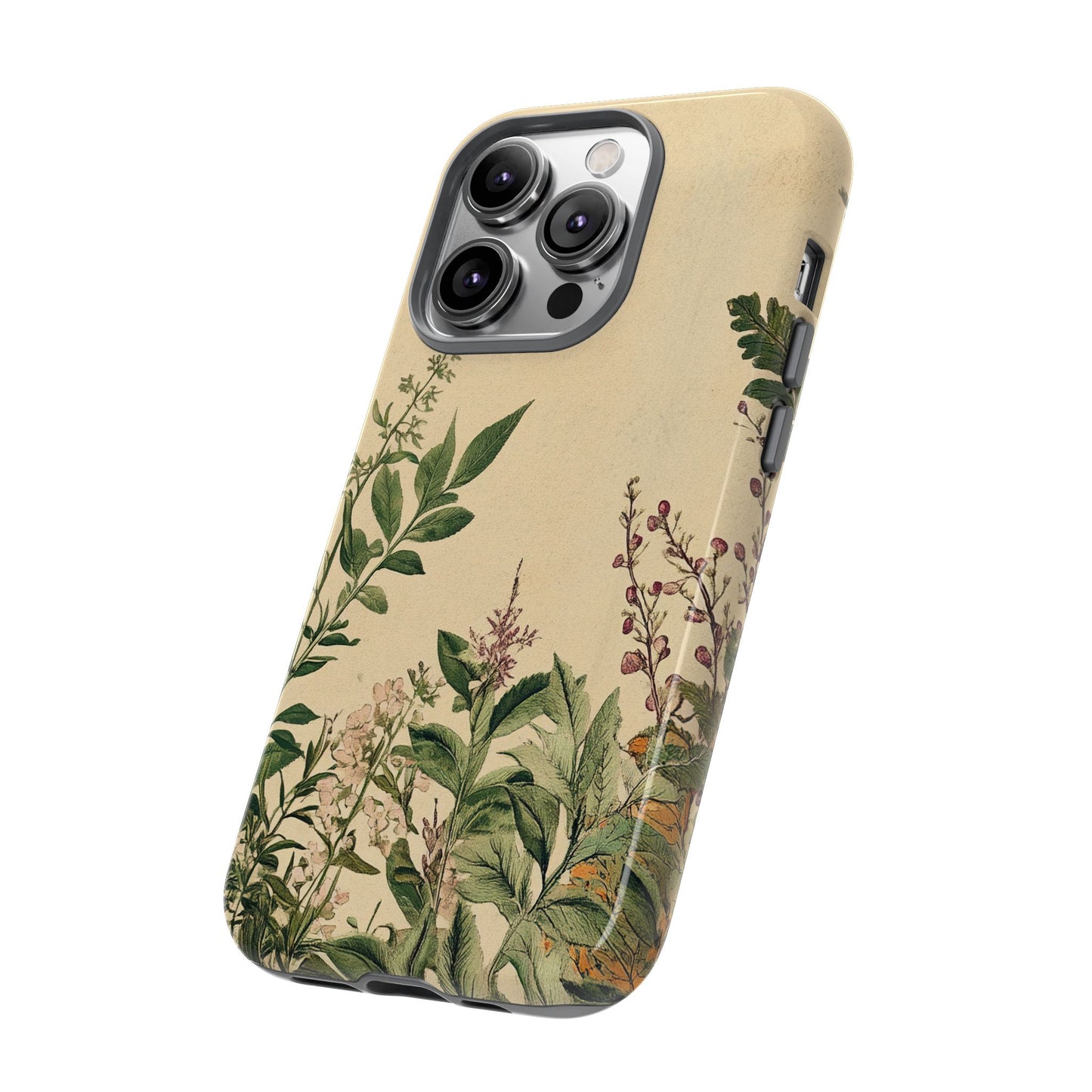 Floral Vintage Tough Case – Botanical Protective Phone Cover,Plants Lovers