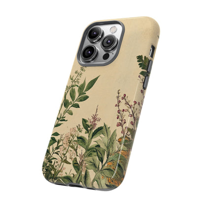 Floral Vintage Tough Case – Botanical Protective Phone Cover,Plants Lovers