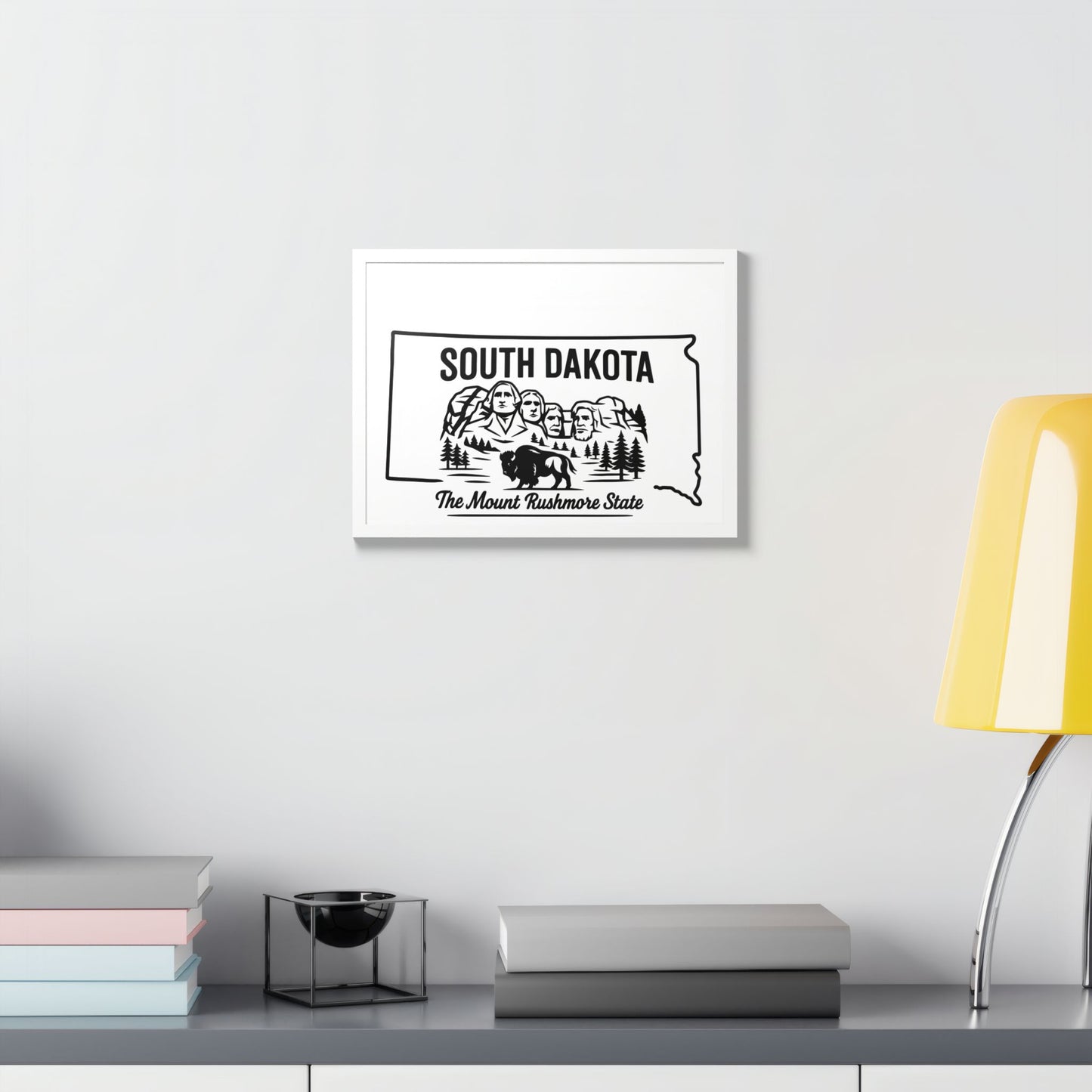 South Dakota State Framed Poster — The Evergreen State Vintage Map Print,Perfect Gift For Her,For Him.