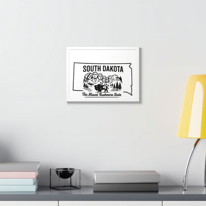 South Dakota State Framed Poster — The Evergreen State Vintage Map Print,Perfect Gift For Her,For Him.
