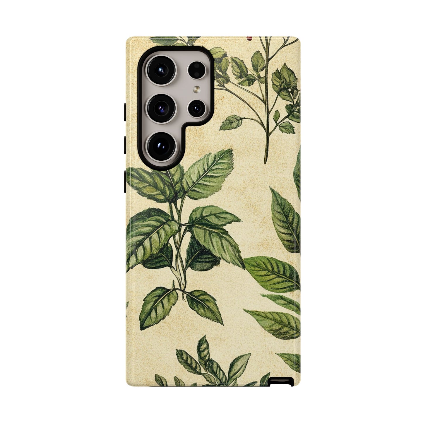 Botanical Leaves Tough Phone Case — Vintage Green Plant Print