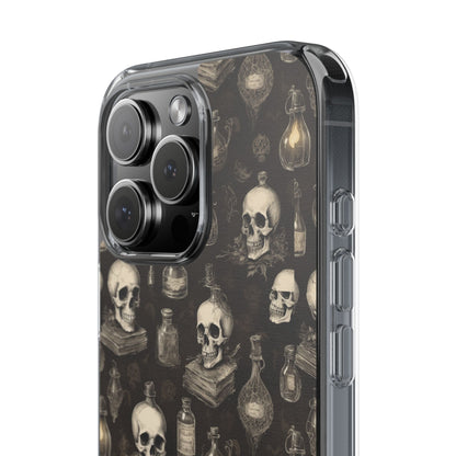 Gothic Skull Phone Case | Clear Impact-Resistant Cases for Halloween, Gothic Aesthetic, Unique Gift, Skull Lover, Spooky Decor