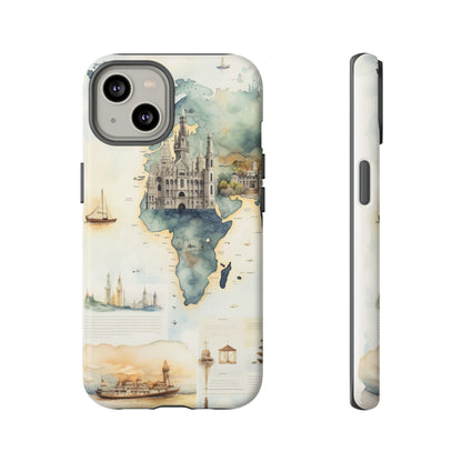 Hard Phone Case — Watercolor Fantasy Map Castle Design