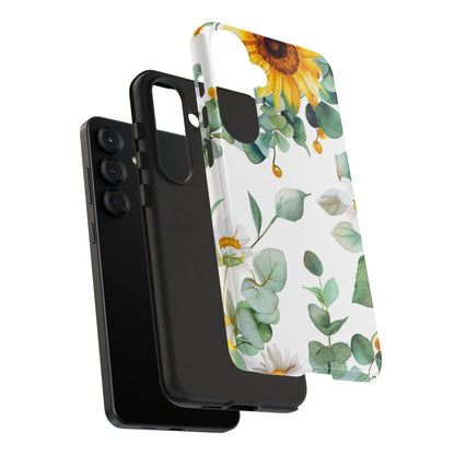 Sunflower & Eucalyptus Tough Phone Case — Protective Floral iPhone Case