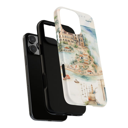 Hard Phone Case — Watercolor Fantasy Map Castle Design