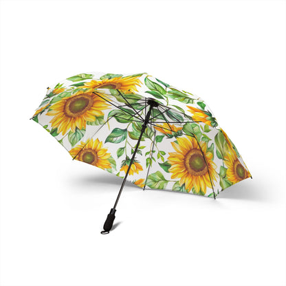 Sunflower Foldable Umbrella — Semi-Automatic Compact Rain Parasol