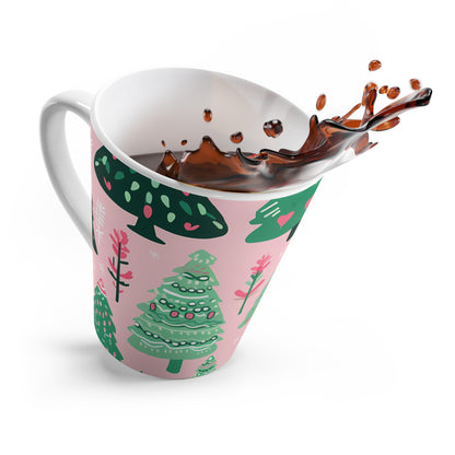 Holiday Cheer Latte Mug - Festive Christmas Tree Design a perfect gift for her , great for holidays