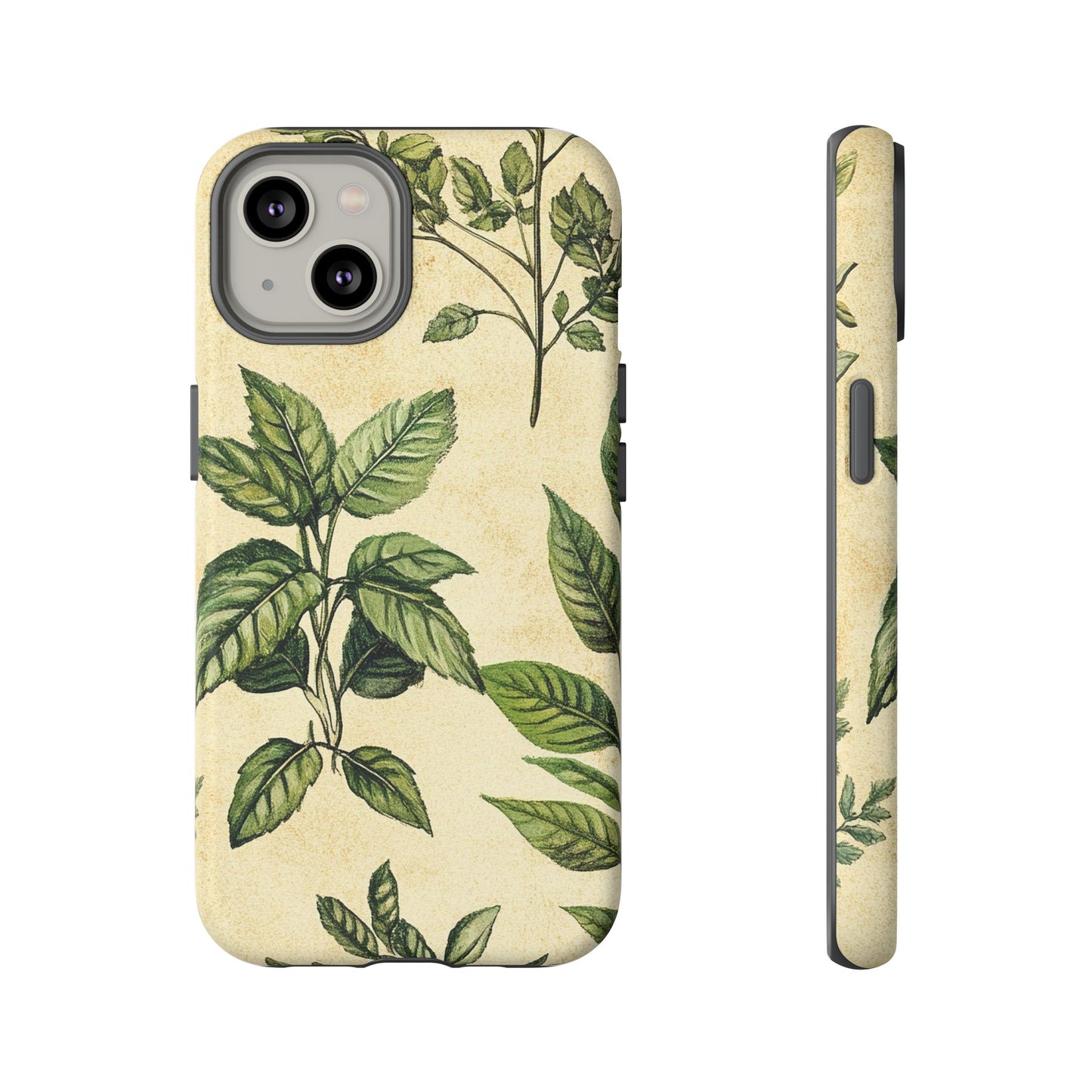Botanical Leaves Tough Phone Case — Vintage Green Plant Print