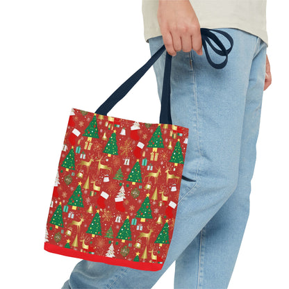 Festive Christmas Tote Bag - Holiday Shopping, Gift Bag, Reusable Tote for Merry Gatherings, Christmas Parties, Santa Lovers