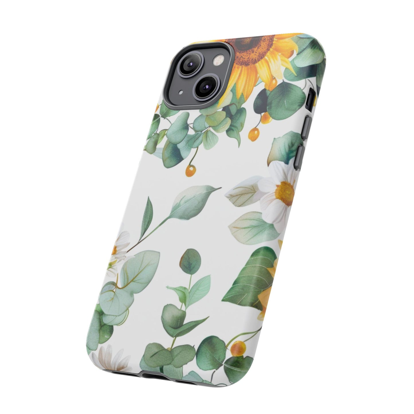 Sunflower & Eucalyptus Tough Phone Case — Protective Floral iPhone Case