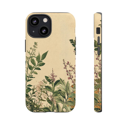 Floral Vintage Tough Case – Botanical Protective Phone Cover,Plants Lovers