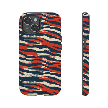 Patriotic Red White Blue Zebra Phone Case,Africa Pattern