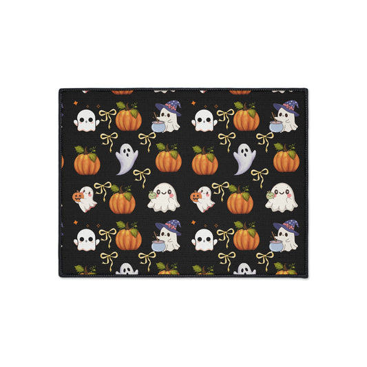 Halloween-Themed Heavy Duty Floor Mat, Spooky Ghosts and Pumpkins, Halloween Decor, Fall Home Accent, Kitchen Rug, Housewarming Gift