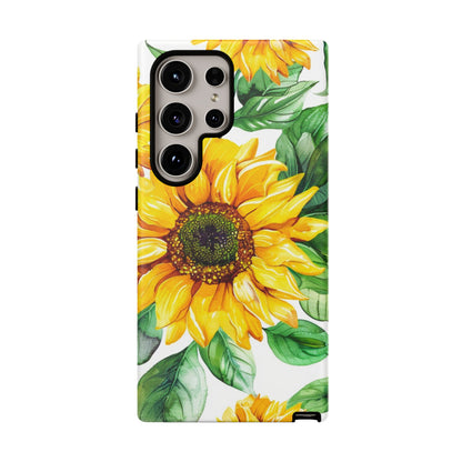 Sunflower Tough Phone Case — Bright Floral Protective Cover